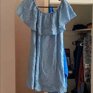 Baby blues off the shoulder dress